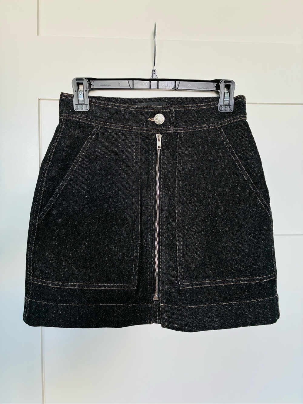 *NWT* Isabel Marant 38 US6 Black Denim Zip-Front Mini Skirt